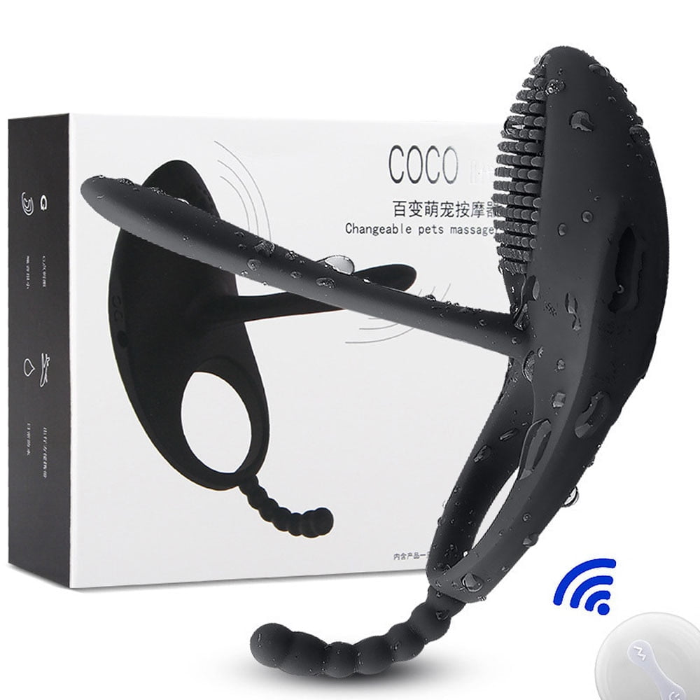 Vibrator Ring Double Remote Control Vibrating Ring Elastic Silicone Premature Ejaculation Lock Penis with Rings Sex Toys for Men